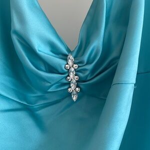Size 24 / 3X David’s Bridal Tiffany Blue Prom Dress
